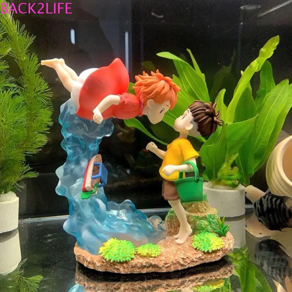 Back2life Sousky Seagal รูป, การ์ตูน PVC ตุ๊กตา Ponyo บน Cliff รูป, ของขวัญเด็ก 15 ซม. Kawaii ของเล่น Ponyo อะนิเมะรุ่นโต๊ะตกแต่ง