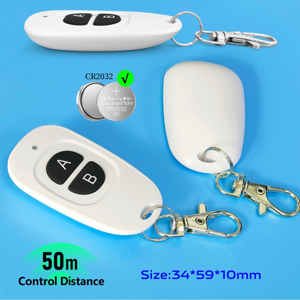 สวิตช์ควบคุมระยะไกลไร้สาย 2 ช่อง RF 433 MHz, รีเลย์ DC 7V 12V 24V 48V, AC 12V 24V 36V สำหรับมอเตอร์ ไฟ และประตูโรงรถ - รูปที่ 6