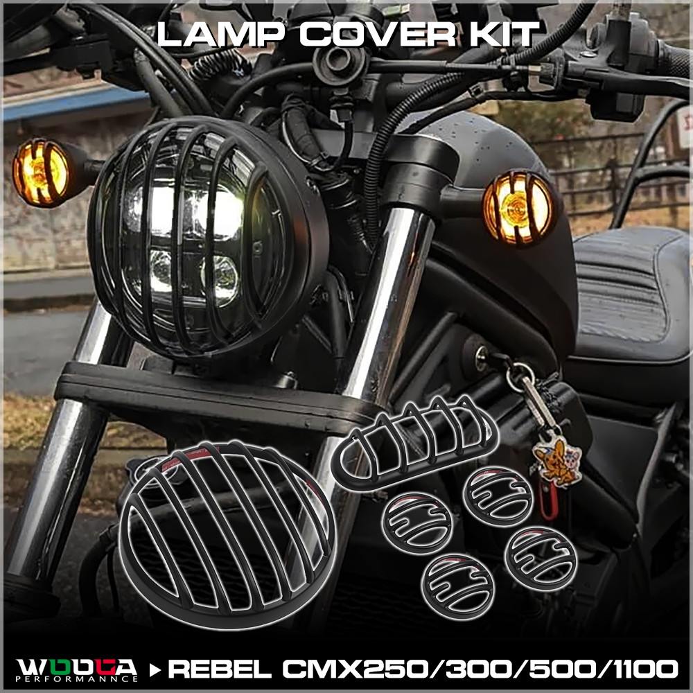 ชุดฝาครอบโคมไฟสําหรับ Honda Rebel CMX 250 300 500 1100 ฝาครอบไฟหน้า Trun สัญญาณไฟท้ายฝาครอบหมวก Guard Rebel1100 Rebel250