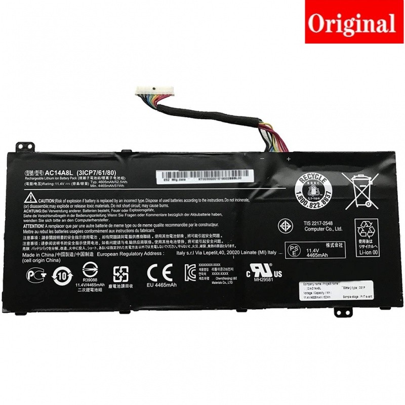 ✿แบตเตอรี่แล็ปท็อป AC14A8L สำหรับ ACER V15 Nitro Aspire VN7-571 VN7-591G VN7-571G VN7-791 Series