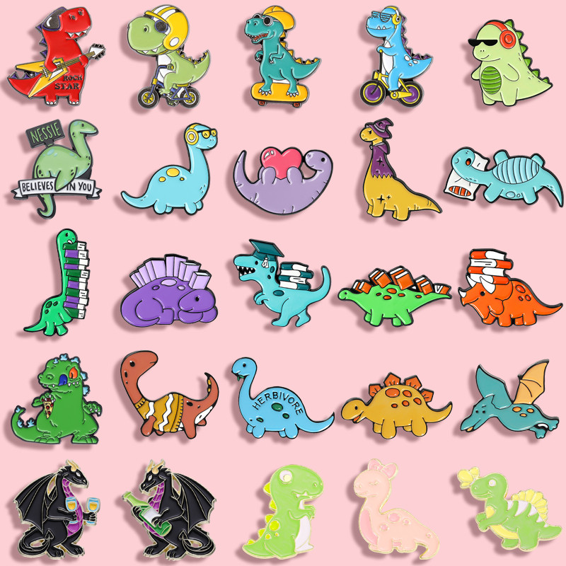 36รูปแบบไดโนเสาร์น่ารักเคลือบเข็มกลัดการ์ตูนฟอสซิลกระเป๋าเป้สะพายหลังเสื้อผ้าอุปกรณ์เสริมของขวัญสําหรับเพื่อน