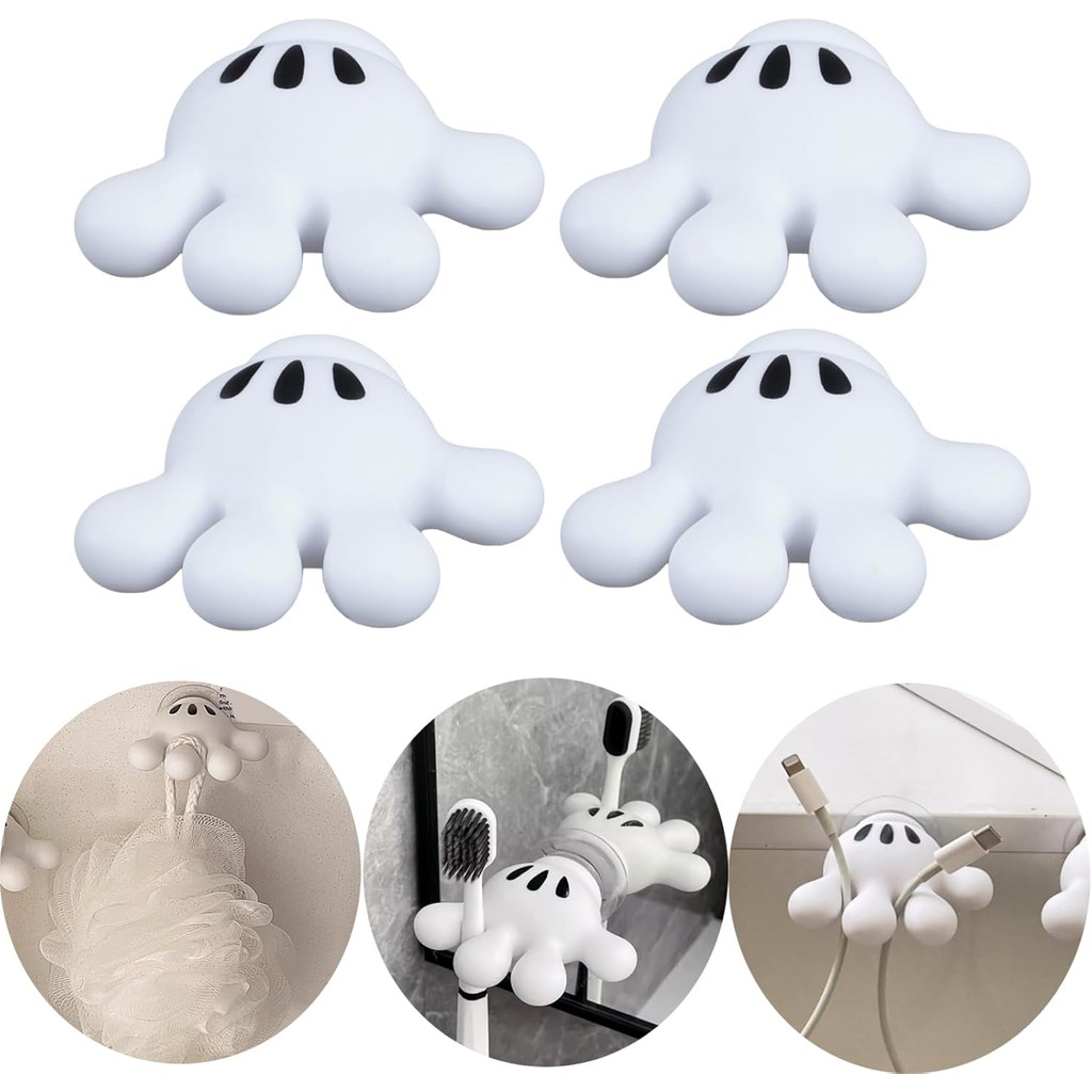 ตะขอกาว ที่วางแปรงสีฟันรูปฝ่ามือลายการ์ตูนแบบไม่มีหมัดแบบไม่เจาะรู