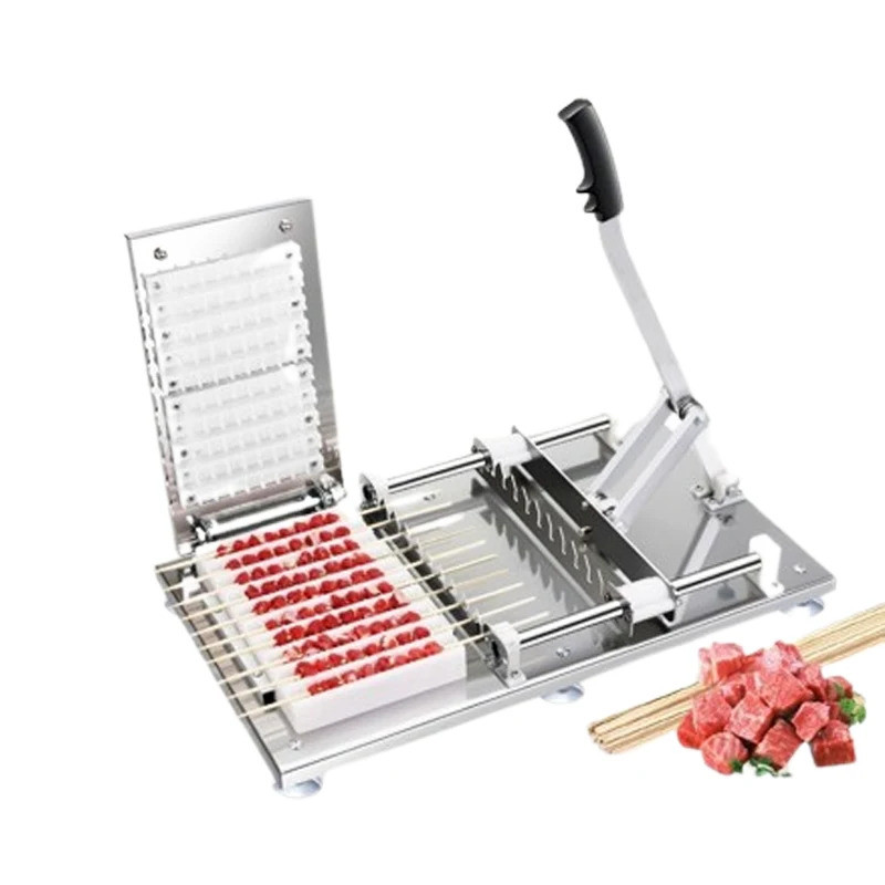 BBQ เนื้อ Skewer คู่มือ Satay Skewer เครื่อง BBQ สแตนเลส Mutton Kebab Lamb Skewer เครื่องมือ Kebab เ