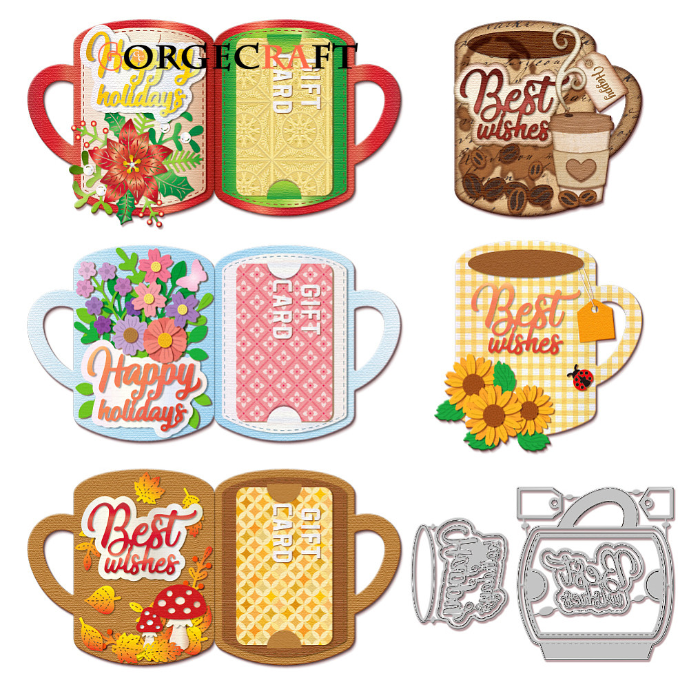 1เซ็ตถ้วยเหล็กคาร์บอนตัดตายลายฉลุสําหรับdiy Scrapbookingอัลบั้มภาพตกแต่งลายนูนกระดาษการ์ดการ์ดอวยพรแม่พิมพ์บนโต๊ะอาหาร67 ~ 108x76 ~ 17x0.8มิลลิเมตร2ชิ้น/เซ็ต