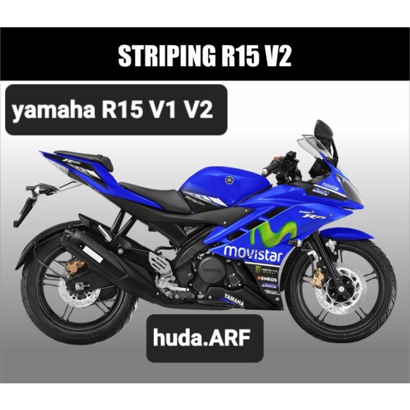 Striping R15 V1 V2 Decal R15 สติกเกอร์เก่า Yamaha R15 V1 R15 V2 Pertamina Mandalika ออกแบบใหม่