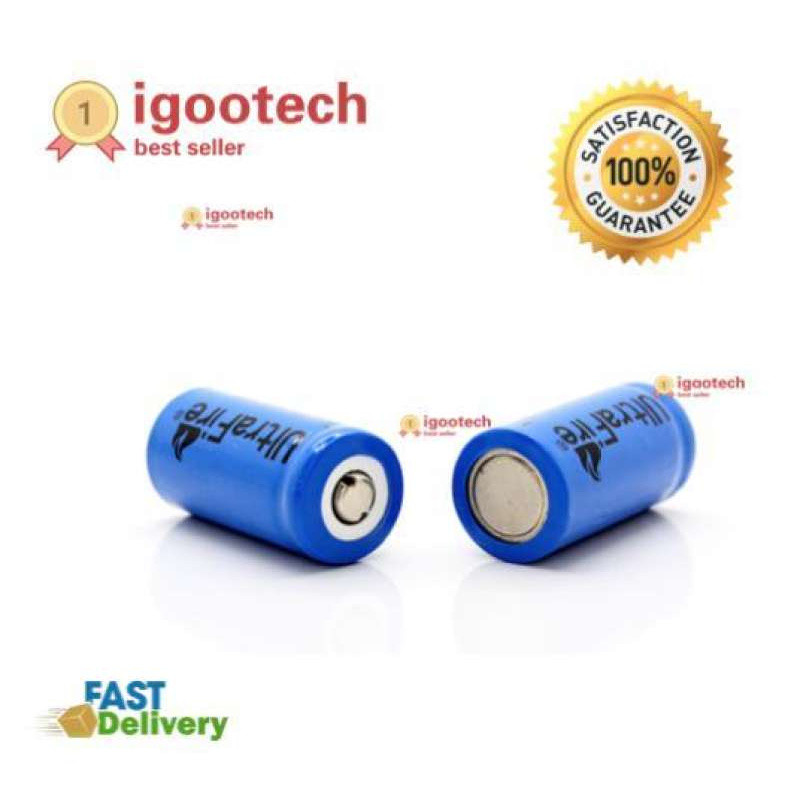 Alithai 2 x UltraFire 16340 / CR123A / LC16340 Lithium Battery 1200 mAH 3.7V Rechargeable Li-ion Bat