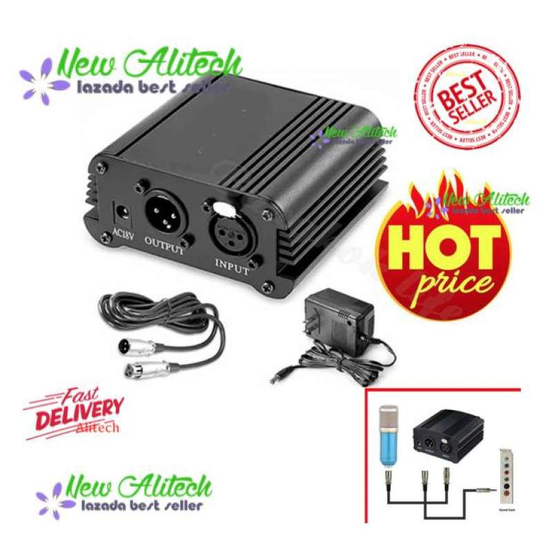 Alithai ไมค์ BM800 Condensor Microphone ไมค์โครโฟนอัดเสียง ไมค์อัดเสียง SET+ Sound Card USB+Phantom 