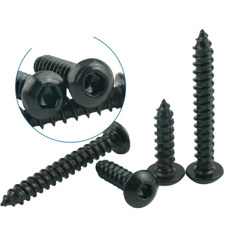 สกรู เกลียวปล่อย เตเปอร์   หัวจมกลม เหล็กกล้าคาร์บอน 8.8 / Button Head Hexagon Socket Tapping Screw M2/M2.6/M3/M3.5/M4/M5/M6 * L6-50 มม. (CZT-WDM-1) - รูปที่ 3
