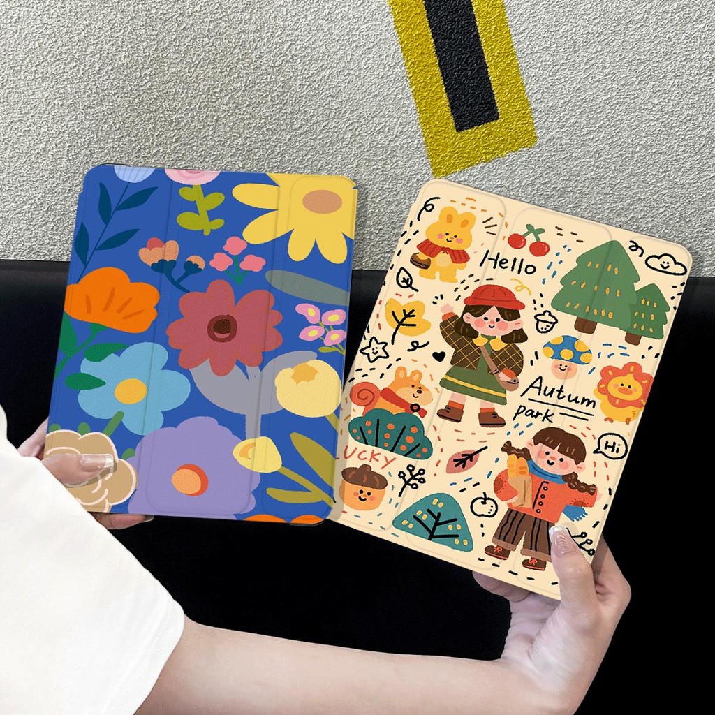 ป้องกันtpuสําหรับipad Gen 6 Pro 10.5 Air 4 Air 3 Air 5 Gen 9 Gen 5 Gen 10 Gen 8 Air 6 Gen 7 2021 Pro 11 พร้อมช่องเสียบปากกาน่ารักGraffiti