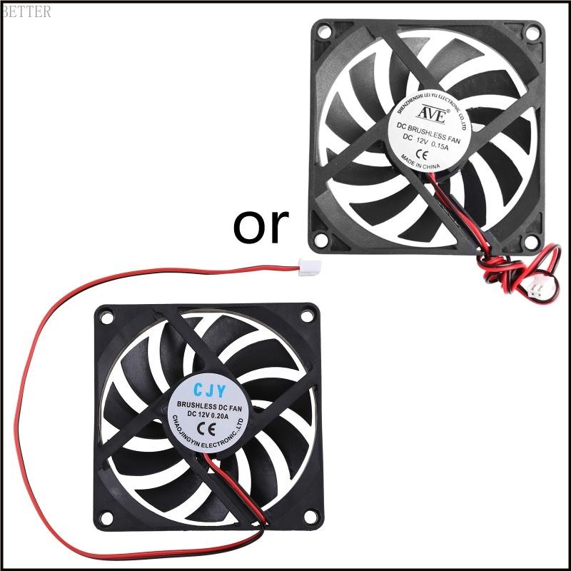 12V 2-Pin 80x80x10mm PC Computer CPU System Heatsink Brushless Cooling Fan 8010