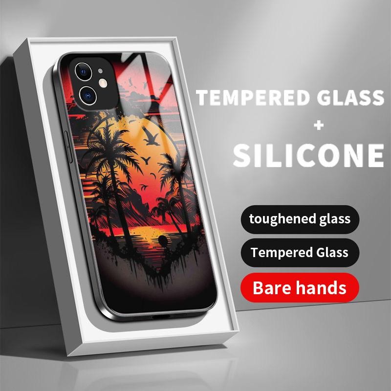 เคสแข็งสําหรับ IQOO Neo U5x Z6 5G Z7i กระจกนิรภัยซิลิคอนกลับ Simple Cocos Cas