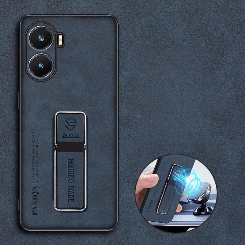 หนังแกะหนังเคสโทรศัพท์สําหรับ XIAOMI POCO X7 Pro X 7 X7pro Matte ซิลิโคนกันชน KickStand ผู้ถือปกหลังสําหรับ POCOX7Pro