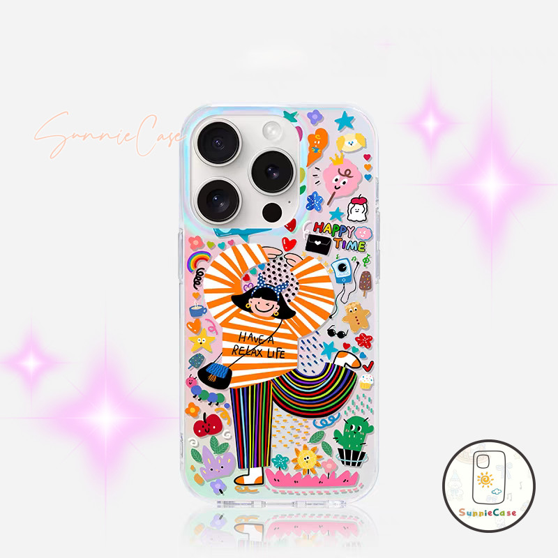 สาวแอฟโฟร เคสไอโฟน13 ลายเปลือกหอย สำหรับ IPhone 14 11 16 12 15 13 7Plus Pro Max XS X XR 8Plus Max 7 15 8 Plus SE เคส