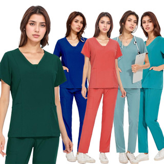 ไนอาฮิน [เสื้อ + กางเกง] ชุดขัดทางการแพทย์แฟชั่นผู้หญิงยืดหย…