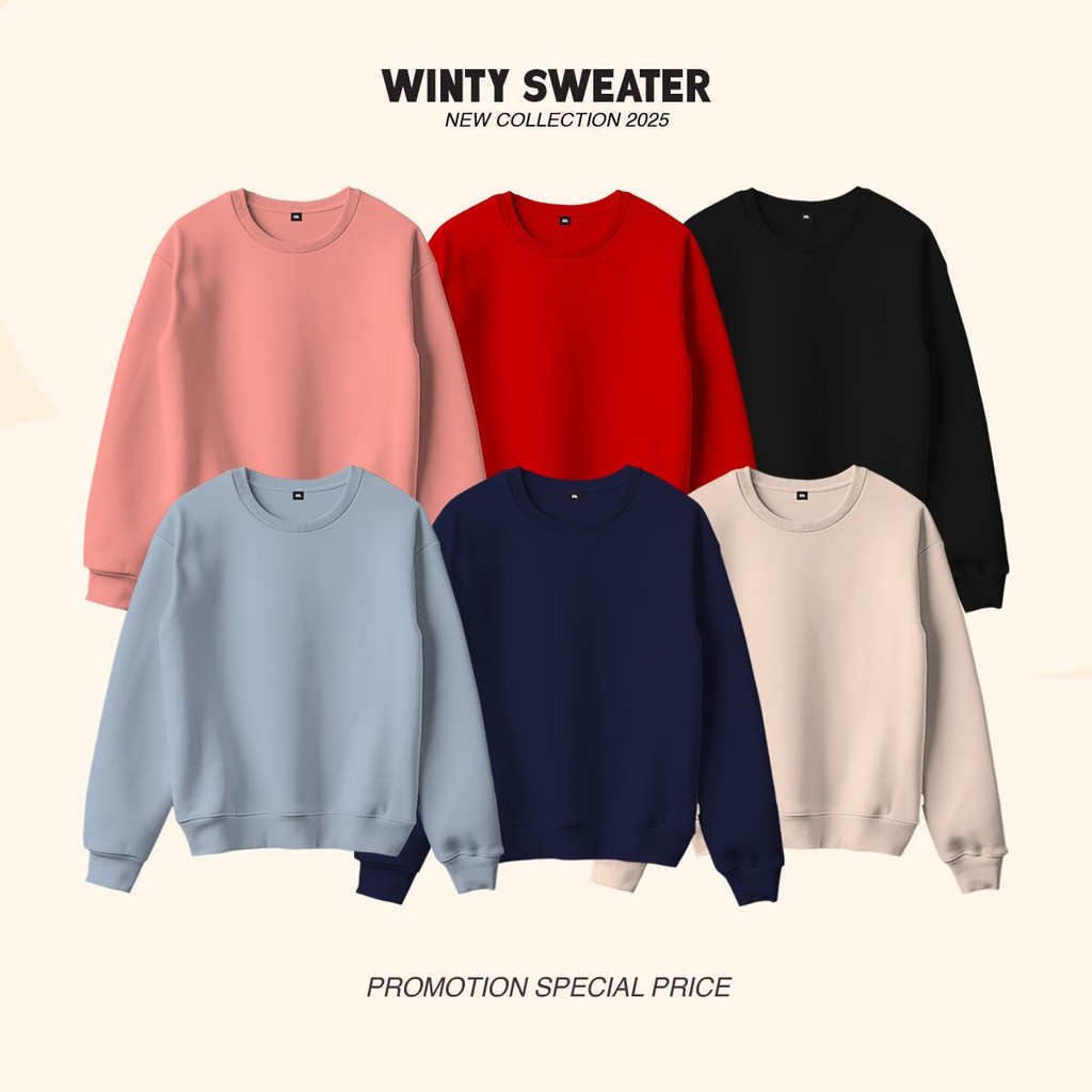 WINTY SWEATER ผ้านุ่ม เนื้อคอตตอนวอร์ม  เสื้อคลุมแขนยาว เสื้อกันหนาว ใหม่ 2025