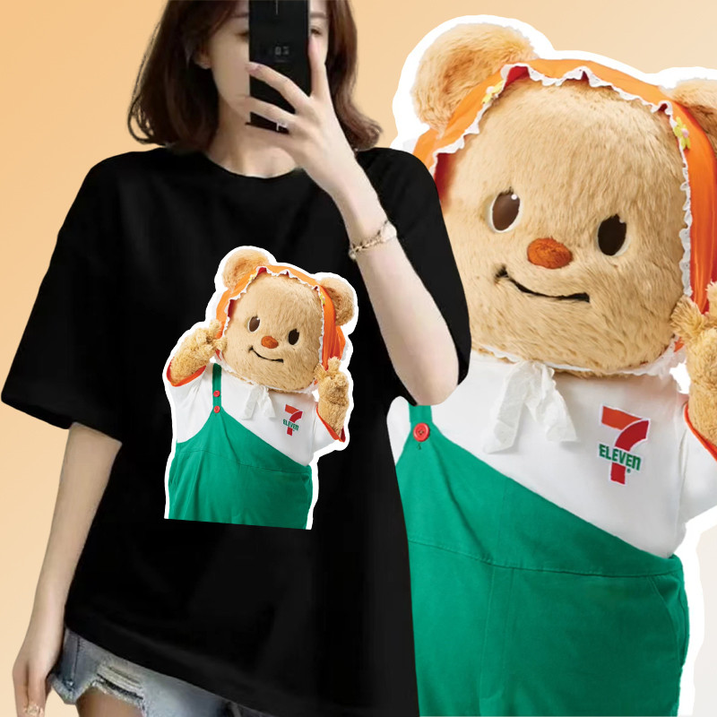 เสื้อน้องหมีเนย หมีเนย 711 Seven Eleven x Butterbear T-Shirt ผ้าCotton100% ผ้า ใส่ได้ ทั้ง ชาย ใส่สบ