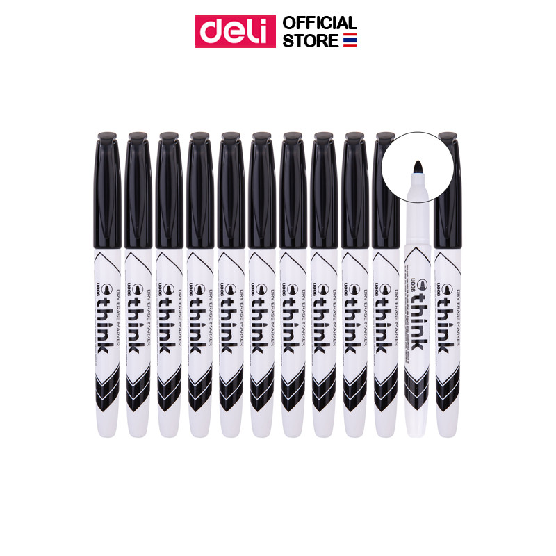 ปากกาไวท์บอร์ด Deli หมึกปลอดสารพิษ ไม่มีกลิ่นฉุน เขียนลื่น เช็ดออกง่าย Dry Erase Marker - รูปที่ 7