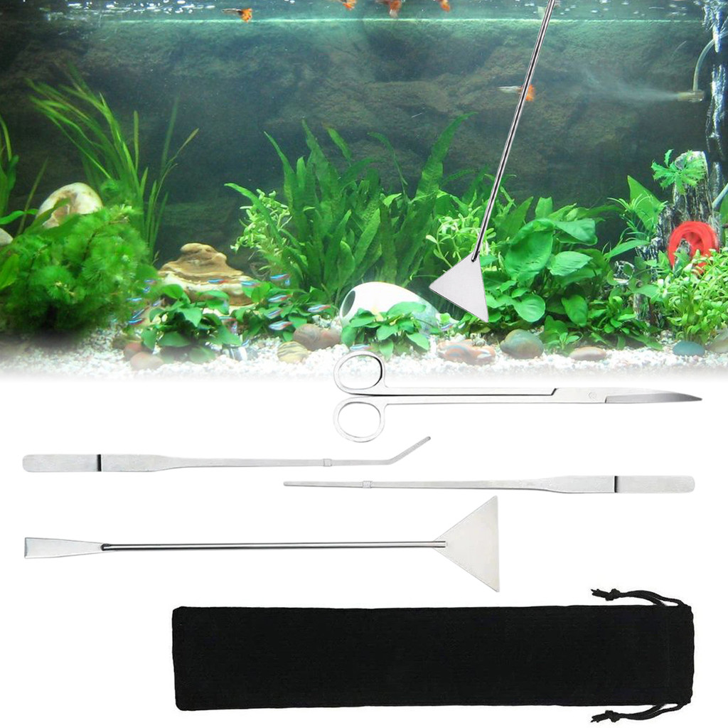 ZaylilyStainless Steel Aquatic Plants กรรไกรแหนบเครื่องมือทําความสะอาดสําหรับ Aquarium Fish Tank Aqu