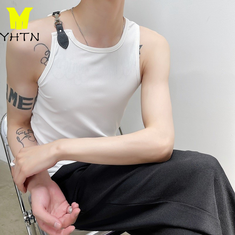 YHTN  เสื้อกล้าม ฤดูร้อน ขาว ระบายอากาศได้ tank top คุณภาพสูง ห่านคู่ นุ่มและสบาย สินค้าใหม่ tomchic