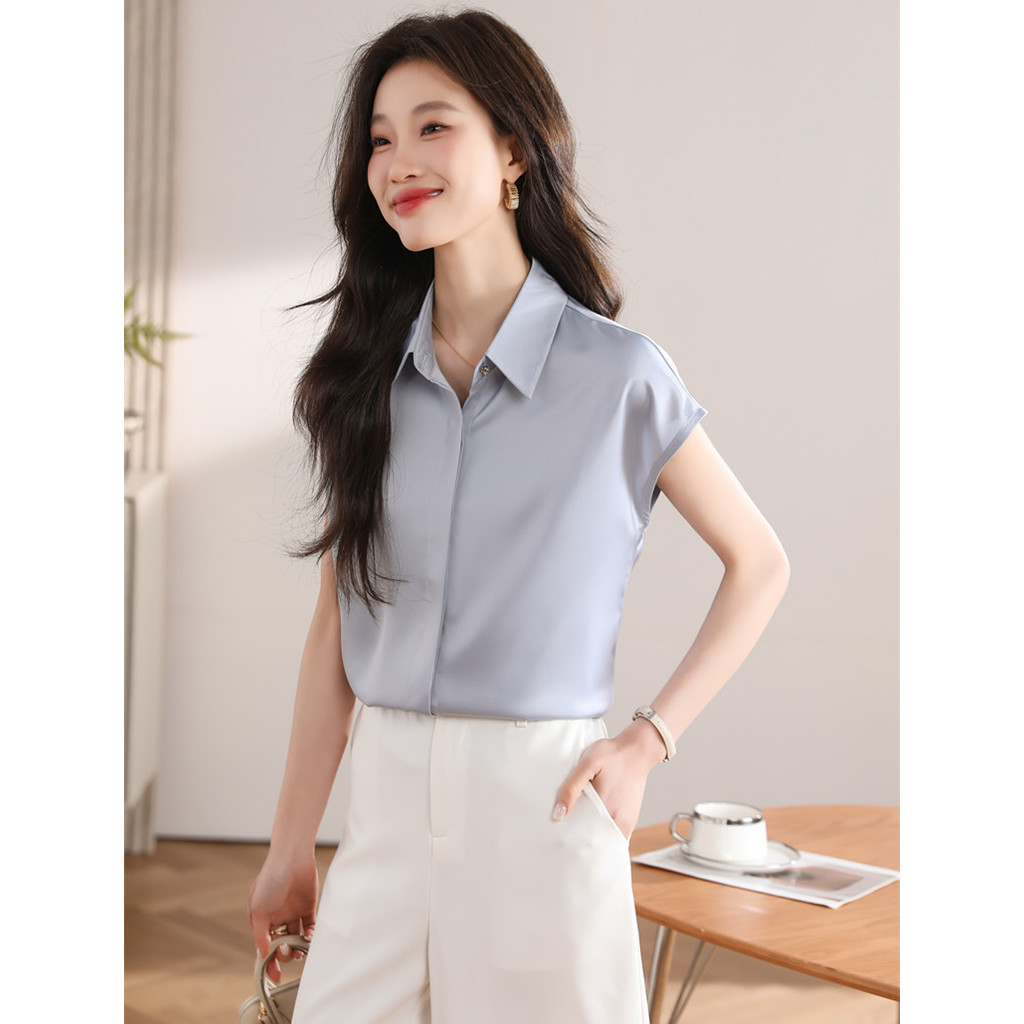 เสื้อผู้หญิง Classy Non-Iron Commuter Simple หลากสี หลายไซส์ ผ้าซาตินเรียบเนี้ยบ สำหรับการทำงาน