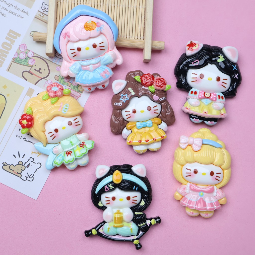 การ์ตูนการ์ตูนการ์ดทําเองเรซิ่นอุปกรณ์เสริมลูกแมวสาวครีมกาวเคสโทรศัพท์พวงกุญแจตู้เย็นสติกเกอร์กิ๊บวัสดุ - รูปที่ 6