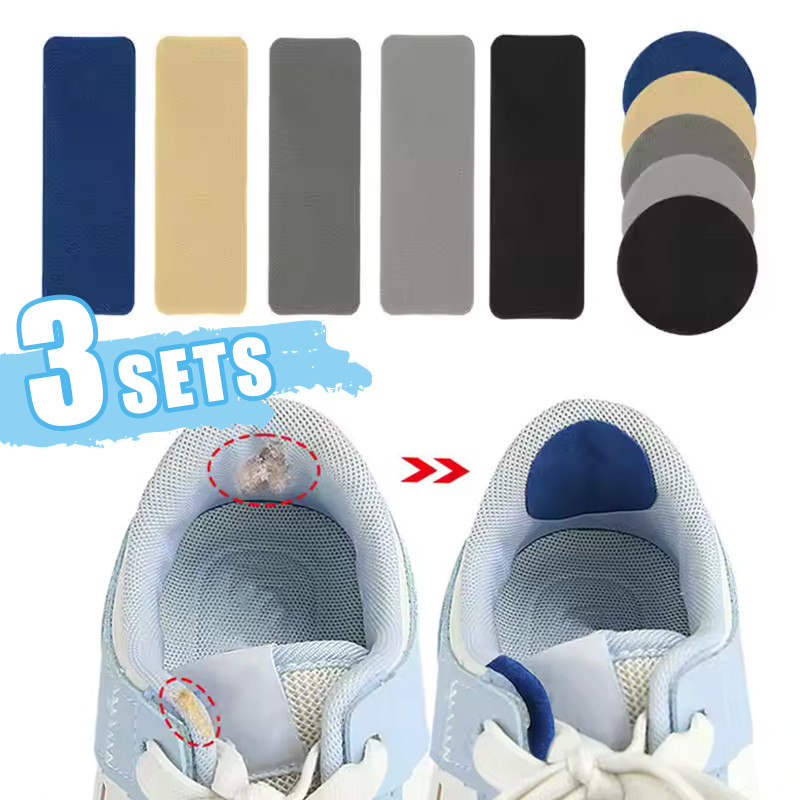 ชุดแพทช์ซ่อมรองเท้าแบบมีกาวในตัว พร้อมแผ่นพื้น 6 สี 2 รูปทรง สำหรับรองเท้ากีฬาและหนัง ไม่มีกาวต้องการแผ่นรองเท้าป้องกัน