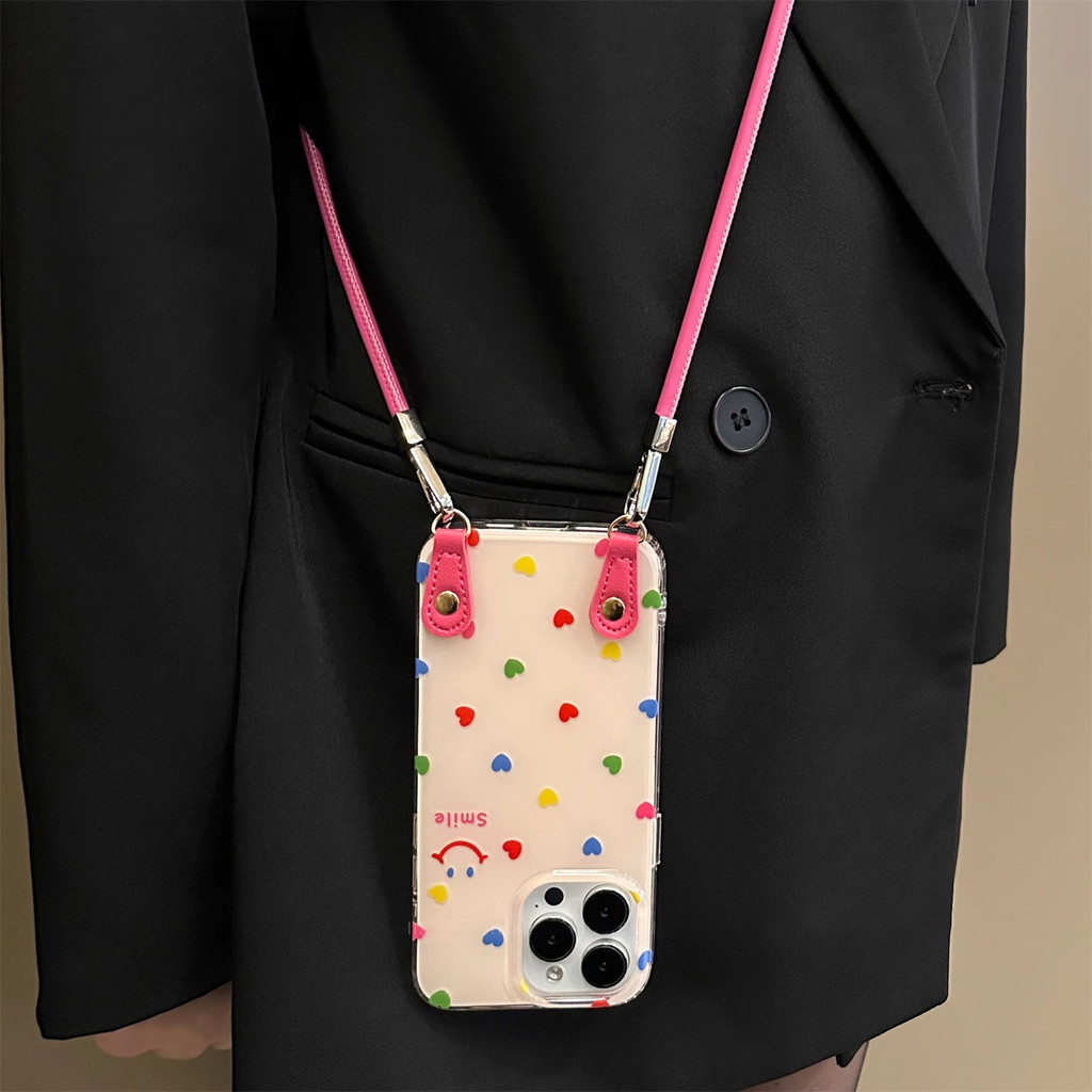 SN1075 สําหรับ iphone กันกระแทกเกาหลีน่ารักเคสโทรศัพท์ (16 PRO MAX กรณี/15 PRO MAX 16 plus 14 PRO MAX 16pro 12pro 11), ที่ถอดออกได้เชือกเส้นเล็กผู้หญิงการ์ตูน Art ins สายคล้องสําหรับสาว - รูปที่ 2