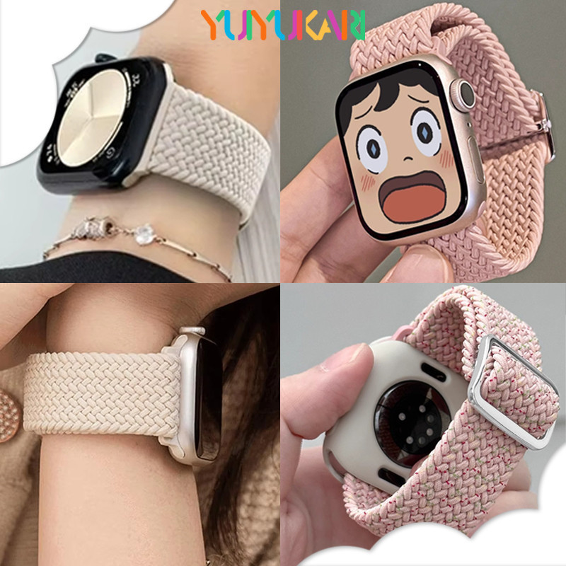 อุปกรณ์เสริมสายรัดไนลอนยืดหยุ่นสำหรับ for Apple Watch Ultra 3 2 Iwatch Series 11 10 9 8 7 6 49 46 45 41 44 42 40 38 มม
