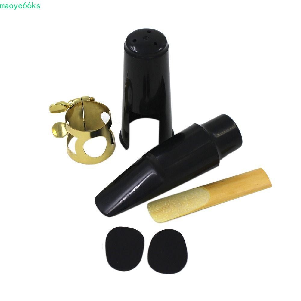 MAOYE แซ็กโซโฟน Mouthpiece, Tube Head Alto/Tenor/Sopราโน Sax Instrument Set, แซ็กโซโฟนอุปกรณ์เสริม Reed Dental Pad โลหะหัวเข็มขัด Clarinet Mouthpiece Preformance