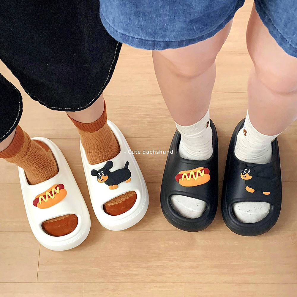 XIXITIAO รองเท้าแตะกลางแจ้งในร่มฤดูร้อนนักเรียน Soft-Soled รองเท้าแตะรองเท้าแตะผู้ชายผู้หญิงคู่น่ารัก