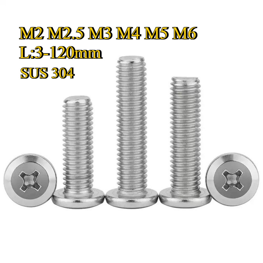 304 สกรู Phillips Chamfered สกรูเฟอร์นิเจอร์ M2/M2.5/M3/M4/M5/M6 * L3-120mm (ZQ1-RM-VN)
