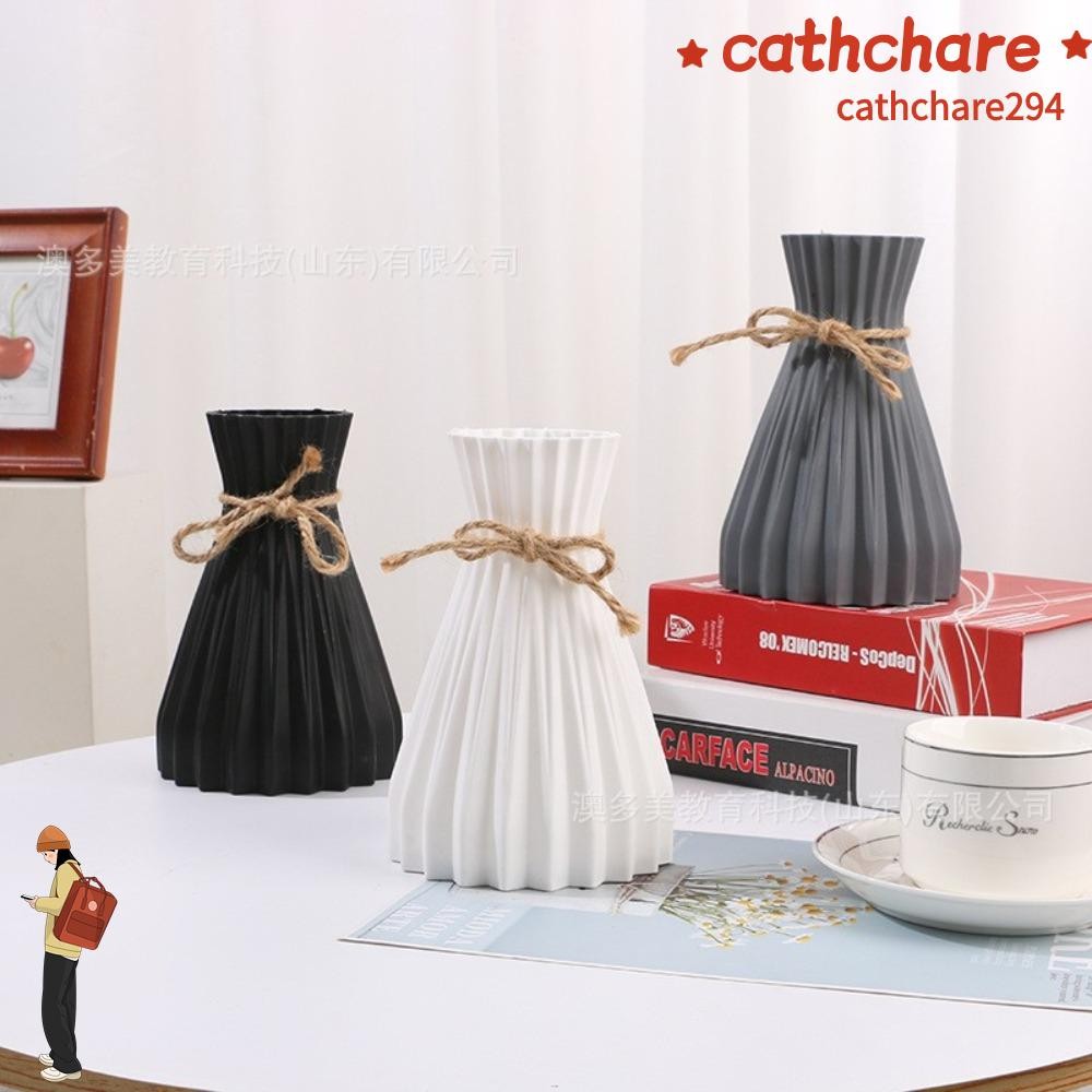 Cathchare294 กระถางดอกไม้เซรามิกตกแต่งงานแต่งงานด้วยหวายห้องนั่งเล่นเซรามิกเลียนแบบ