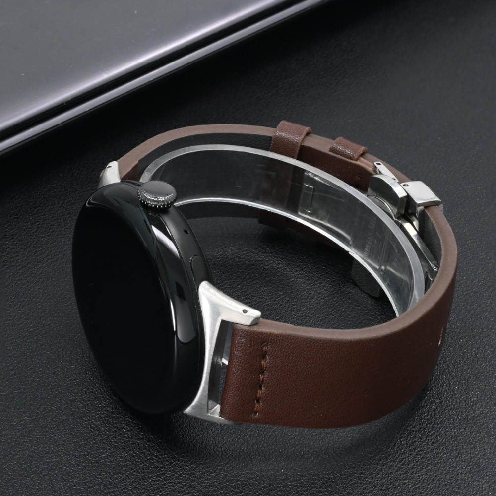 สายหนังสําหรับ Google Pixel นาฬิกา 3 45 มม. SmartWatch สําหรับ Pixel นาฬิกา 1 2 3 41 มม.สายรัดเปลี่ยนสายนาฬิกาสร้อยข้อมือ