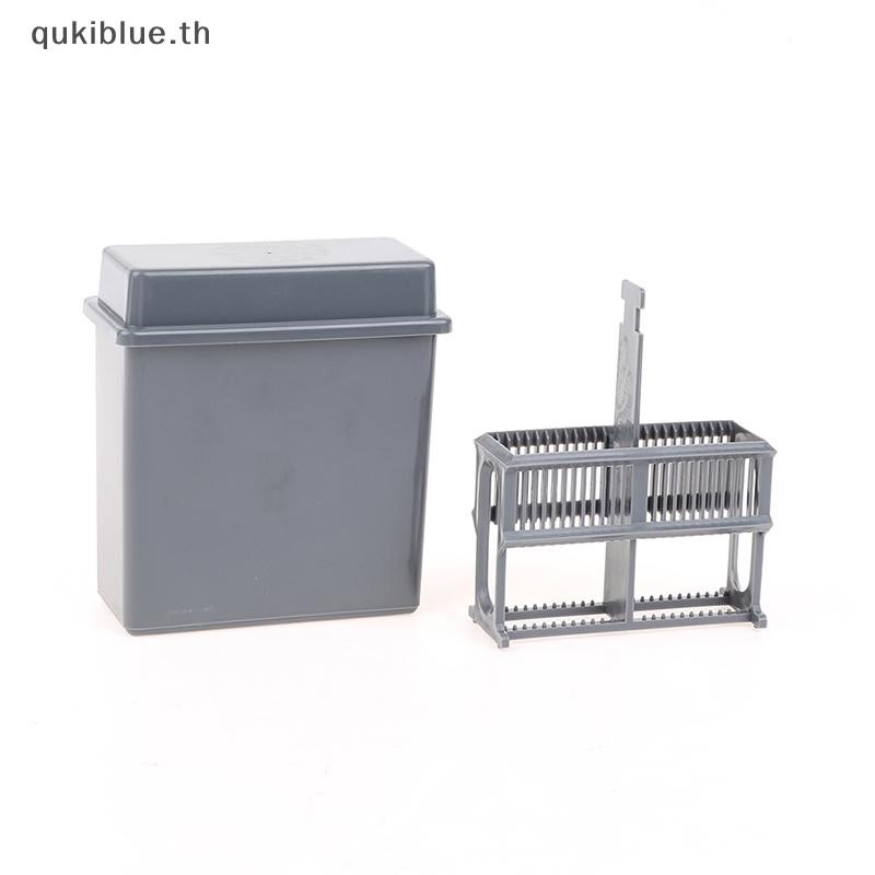 Qukiblue.th 24 Slots Staining Jar Rack สําหรับกล้องจุลทรรศน์สไลด์,Slides Staining Rack ชุดจาน TH