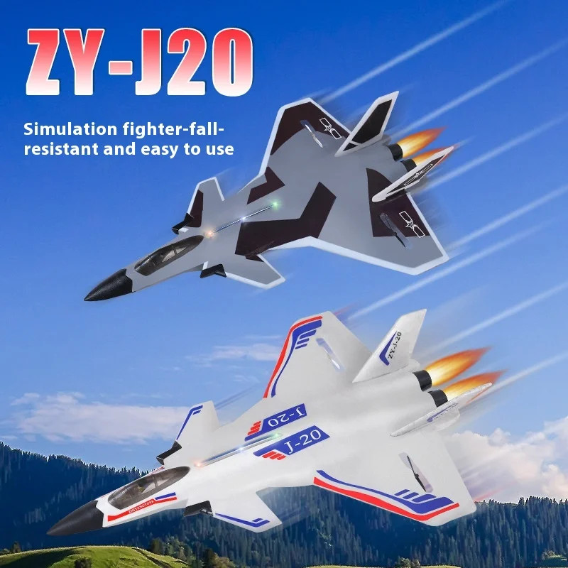 ใหม่ Rc เครื่องบินรีโมทคอนโทรลเครื่องบิน J-20 เครื่องร่อน Fighter รุ่น Fixed Wing Diy โฟมเครื่องบินร
