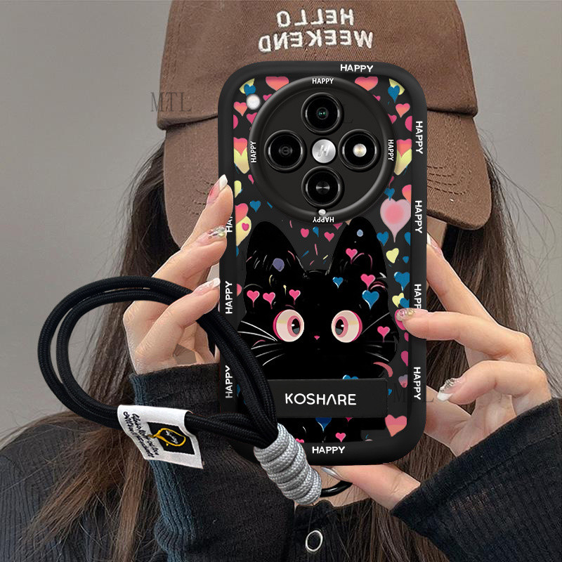 สําหรับ OPPO Find X9 X8 กรณี OPPO Find X9 X8 Pro เต็มแพ็คกันกระแทกเคสโทรศัพท์ใหม่รักสีดํา Catwoman