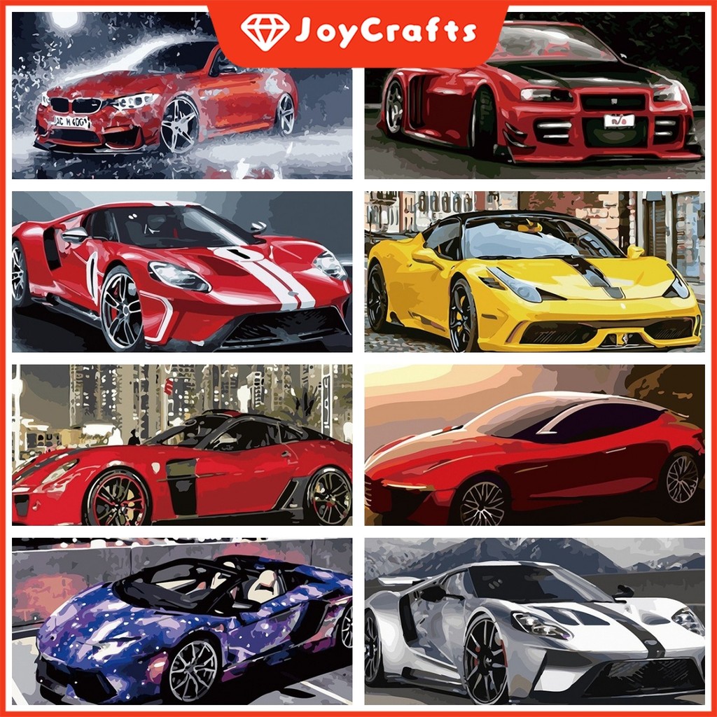JCSupercar Paint โดยตัวเลข 0 Basic DIY ภาพวาดสีน้ํามันดิจิตอลมือวาดภาพวาดสีน้ํามันบรรจุ Healing Decompression ภาพวาดตกแต่ง