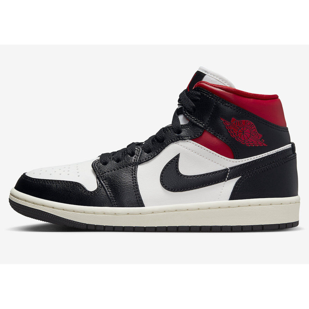 Nike Air Jordan 1 Mid Gym Red Panda White BQ6472-061 สตรีใหม่