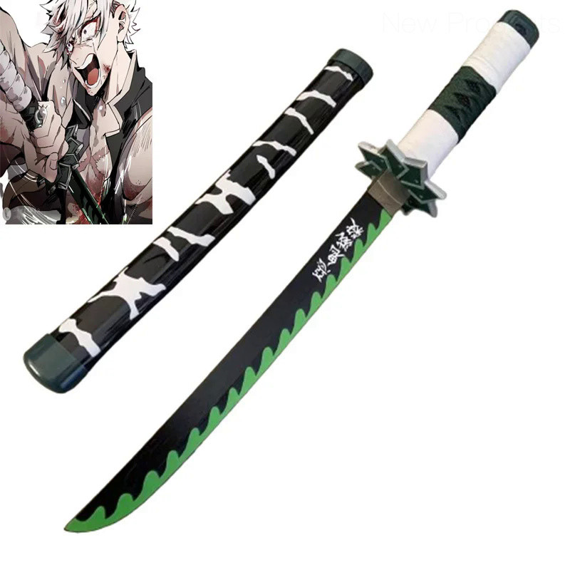 ⚡ Cosplay Kimetsu no Yaiba Shinazugawa Sanemi Bamboo Assembled 60cm Katana Sword Demon Slayer Kamado