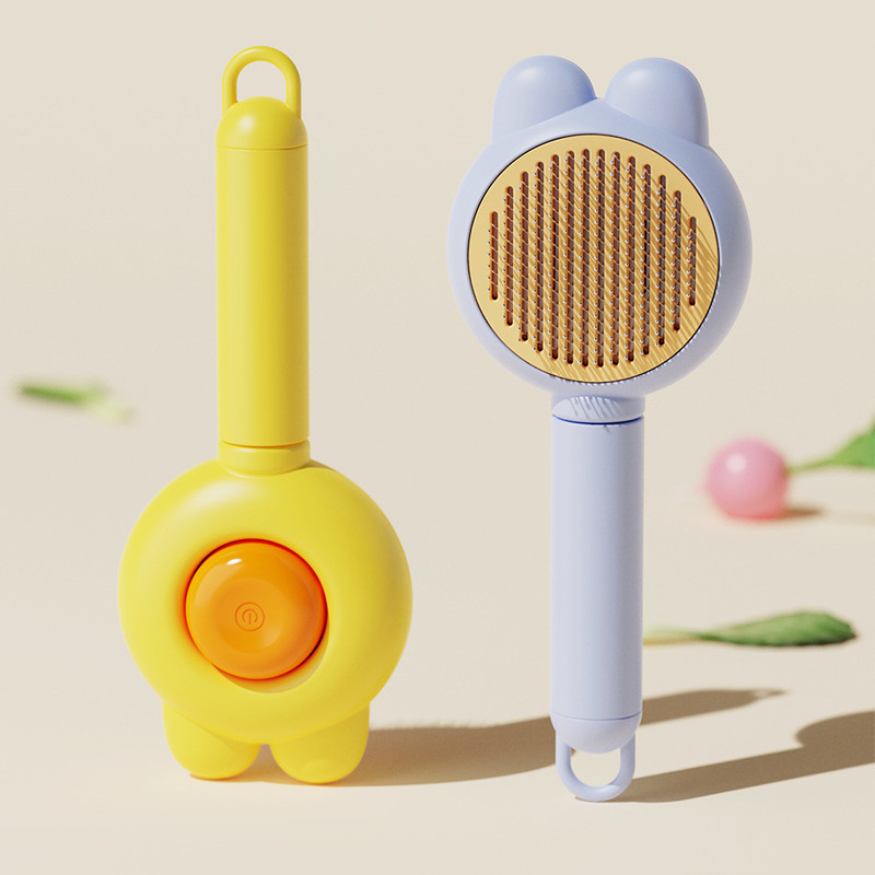 แปรงขนแมว แปรงขนแมวไอน้ำ หวีแมว หวีแปรงขนสัตว์ หวีกำจัดขน สำหรับสุนัขและแมว มีปุ่มดันขนออก CW23 - รูปที่ 4