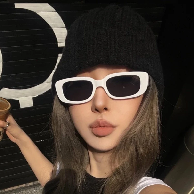 Instagram ใหม่ แว่นตากันแดด ทรงสี่เหลี่ยม สไตล์ยุโรป อเมริกัน เรโทร สําหรับผู้หญิง