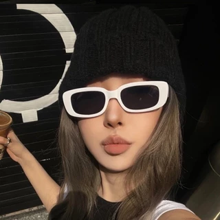 Instagram ใหม่ แว่นตากันแดด ทรงสี่เหลี่ยม สไตล์ยุโรป อเมริกัน เรโทร สําหรับผู้หญิง