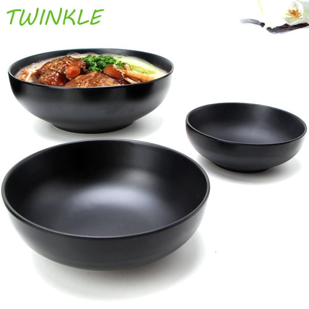 Twinkle1 ชามราเมนสไตล์ญี่ปุ่นสีดําภาชนะใส่อาหารบ้านเลียนแบบ Porcelain หมองคล้ําโปแลนด์อุปกรณ์ครัว