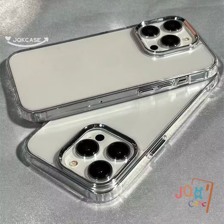 โปร่งใส เคสไอโฟน16 เคสโลหะ ป้องกันการตก เคส IPhone 16 13 11 15 14 12 Pro Max 7Plus 8Plus XR XS X Max 7 16 8 Plus SE เคส