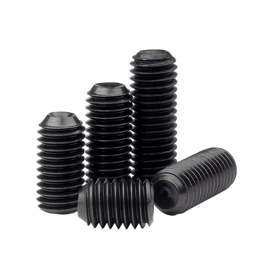 12.9 ชุบดำ ตัวหนอน หกเหลี่ยม ปลายตัด เกลียวมิล สกรู เกรดแข็งพิเศษ Hex Socket Set Screw M1.6/M2/M2.5/M3/M4/M5/M6 (FGH-YL-TH-Y) - รูปที่ 4