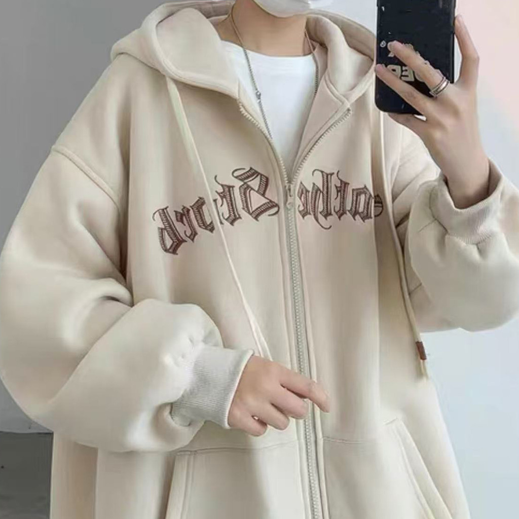 เสื้อฮู้ดผู้หญิง แจ็คเก็ตทรงหลวม สไตล์อเมริกัน
