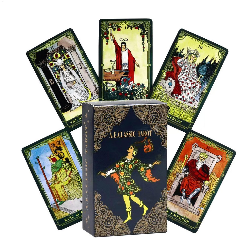 Whimsical Tarot Deck ภาษาอังกฤษ Family Party AE Waite การ์ดเกม Oracle Card Party การ์ดเกม Fortune Telling Card 78 การ์ดสําหรับแม่มด noath