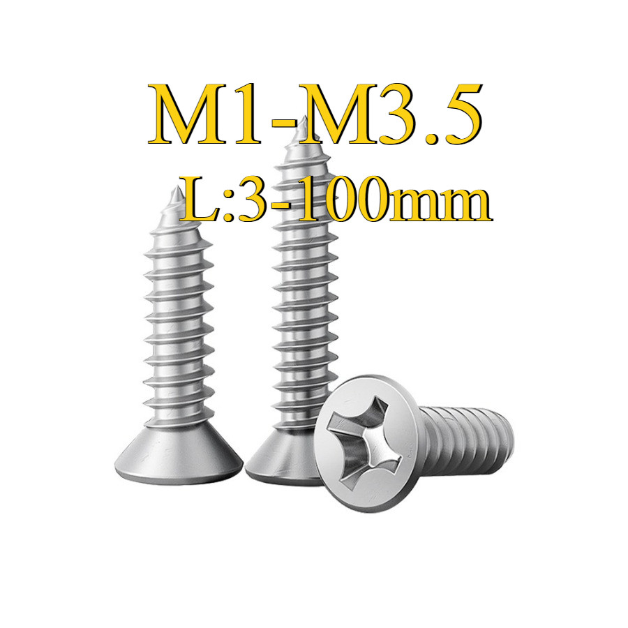 สกรูเกลียวปล่อย  หัวF+ น็อต สกรู หัวเตเปอร์ แฉก F+ สแตนเลส 304 เกลียวปล่อย  / Flat Head Phillip Tapp