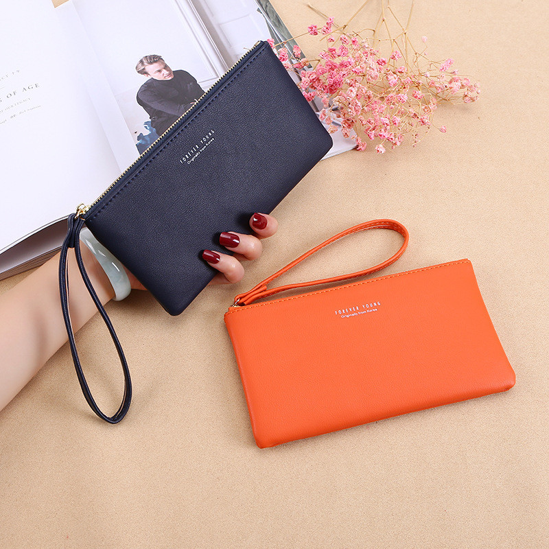 ซิปกระเป๋าคลัทช์กระเป๋าใส่เหรียญกระเป๋าสตางค์สไตล์ใหม่สุภาพสตรีกระเป๋าสตางค์ยาวความจุขนาดใหญ่สุภาพสตรีกระเป๋าสตางค