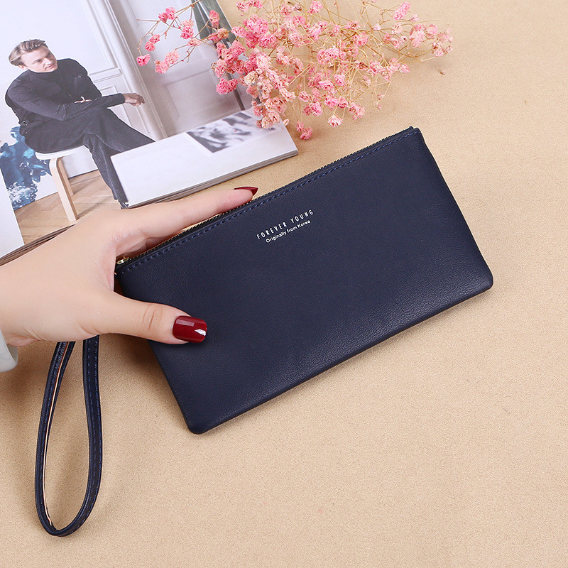 ซิปกระเป๋าคลัทช์กระเป๋าใส่เหรียญกระเป๋าสตางค์สไตล์ใหม่สุภาพสตรีกระเป๋าสตางค์ยาวความจุขนาดใหญ่สุภาพสตรีกระเป๋าสตางค